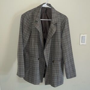 Grey plaid blazer